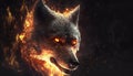 Angry fire wolf 3d art Royalty Free Stock Photo