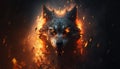 Angry fire wolf 3d art Royalty Free Stock Photo