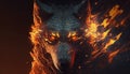 Angry fire wolf 3d art Royalty Free Stock Photo