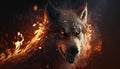 Angry fire wolf 3d art Royalty Free Stock Photo
