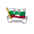 Angry flag bulgaria in the cartoon shape