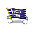 Angry flag greece character shaped the cartoon