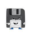 Angry floppy disk cartoon Royalty Free Stock Photo