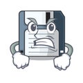 Angry floppy disk in the character funny Royalty Free Stock Photo