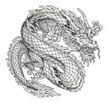 Angry flying dragon logotype monochrome