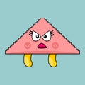 angry flying pyramid cartoon icon vector for kids product