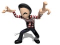 Angry french 3D Cartoon character