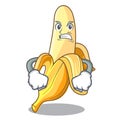 Angry fresh banana fruit mascot cartoon style