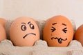 Angry and frightened face eggs