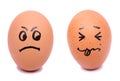 Angry and frightened face eggs