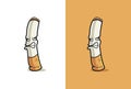 Angry and frustrated Cigarette cartoon. Royalty Free Stock Photo