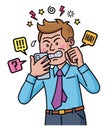 Angry and Frustrated Man On Cell Phone Gritting Teeth Royalty Free Stock Photo