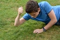 Angry teenager with clenched  fists Royalty Free Stock Photo