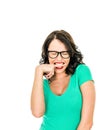 Angry Frustrated Young Woman Biting Her Finger Having A Bad Day Royalty Free Stock Photo