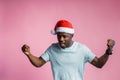 African american man wearing Santa hat Royalty Free Stock Photo