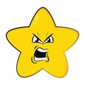 angry furious yellow star face emotion