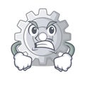 Angry gear settings mechanism on mascot shape