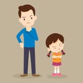 Angry girl and her dad Royalty Free Stock Photo