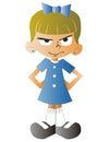 Angry girl with at school