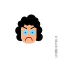 Angry girl, woman icon vector. Furious Face Emoticon Icon Vector Illustration. Style. color on white Royalty Free Stock Photo