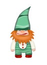 Angry gnome with red beard Royalty Free Stock Photo