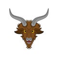 Angry goat. Evil goat. wicked animal. vector illustration Royalty Free Stock Photo