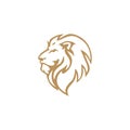 Angry Gold Lion Head, Vector Logo Design, Illustration, Template Royalty Free Stock Photo