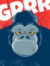 Angry gorilla background Royalty Free Stock Photo