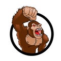 Angry gorilla cartoon Royalty Free Stock Photo