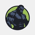 Angry gorilla logo. Cartoon icon, mascot. Vector illustration Royalty Free Stock Photo