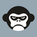 Angry gorilla logo, king kong monkey face