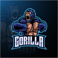 Angry gorilla mascot logo desain