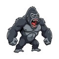 Angry Gorilla Mascot roaring Illustration Royalty Free Stock Photo