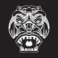 angry gorrila illustration in white and black colour Royalty Free Stock Photo