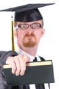 Angry graduation a young man Royalty Free Stock Photo
