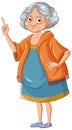 Angry grandmother cartoon character