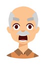 Angry grandpa vector illustration.