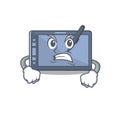 Angry graphic tablet isolated in the cartoon