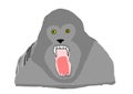 Angry Gray Monster Abstract Icon Design