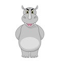 Angry gray Rhino isolated on white background in vector