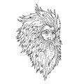 Angry Greek God Zeus or Roman God Jupiter Mono Line Drawing Royalty Free Stock Photo