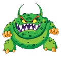 Angry green monster Royalty Free Stock Photo