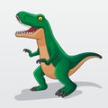 Angry green T - Rex Dinosaur character