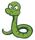 Angry green worm, illustration, vector Royalty Free Stock Photo