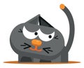 Angry grey cat, icon