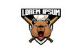 Angry grizzly bear HEAD FOR BASEBALL TEAM VECTOR LOGO TEMPLATE