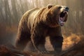 Angry grizzly. Generate Ai