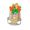 Angry grocery bag isolated with the character Royalty Free Stock Photo