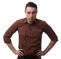 Angry guy with hands in hips Royalty Free Stock Photo