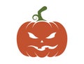 angry halloween pumpkin icon. autumn symbol. vector color image Royalty Free Stock Photo